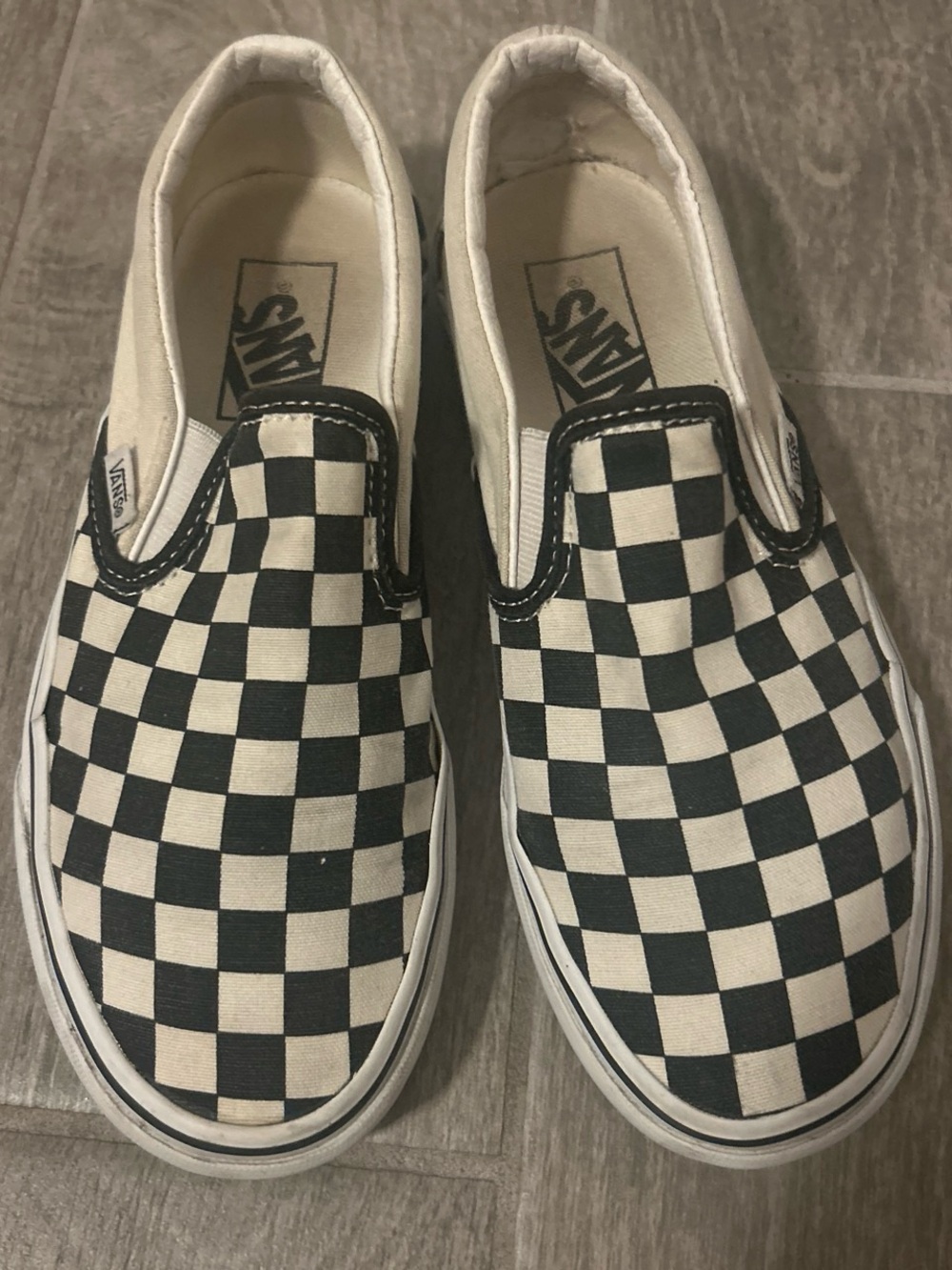 Vans Kids Checkerboard Slip-On Sneakers - Black & White
